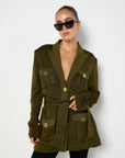 Balmain Khaki Viscose Jacket