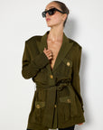 Balmain Khaki Viscose Jacket
