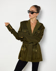 Balmain Khaki Viscose Jacket