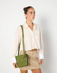 Jil Sander Olive Green Crossbody Bag Brand New With Tags 100% Leather