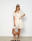 Oroton Daisy Print PJ Shirt and Shorts Set