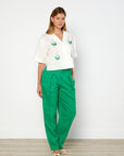 Oroton Pleat Pant in Jewel Green