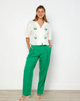 Oroton Pleat Pant in Jewel Green