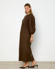 Caes Round Sleeve Long Dress