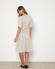 Reformation Taupe Linen Midi Dress