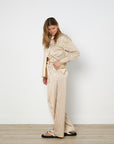 Solaqua Silk Classico Shirt and Gio Pants Set in Ecru