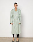 Source Unknown Faux Leather Mint Trench