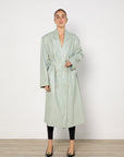 Source Unknown Faux Leather Mint Trench