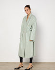 Source Unknown Faux Leather Mint Trench
