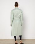 Source Unknown Faux Leather Mint Trench