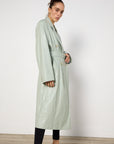 Source Unknown Faux Leather Mint Trench