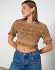 Lucy Folk Fringed Crop Top