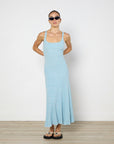 Anna Quan Ribbed Knit Dress In Baby Blue Size Small Excellent Pre-Loved Condition 100% Cotton