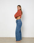 Lucy Folk Long Sleeve Tidal Cropped Sweater