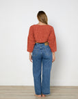 Lucy Folk Long Sleeve Tidal Cropped Sweater
