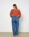Lucy Folk Long Sleeve Tidal Cropped Sweater