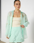 Oroton Mint Lace Shirt and Skirt Set