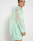 Oroton Mint Lace Shirt and Skirt Set