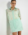 Oroton Mint Lace Shirt and Skirt Set