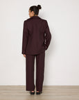 SIR. Pinstripe Three Piece Suit in Chocolate Brown