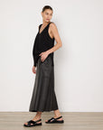 Ginger & Smart Black Leather Midi Skirt