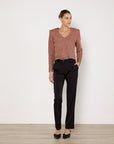 Scanlan Theodore Metallic Rose Gold Top