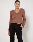 Scanlan Theodore Metallic Rose Gold Top