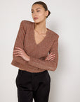 Scanlan Theodore Metallic Rose Gold Top
