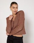 Scanlan Theodore Metallic Rose Gold Top