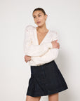 Oroton Denim Pleat Skirt