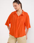 Luuda Bright Orange Shirt Size M Brand New With Tags