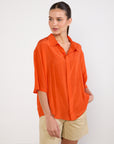 Luuda Bright Orange Shirt Size M Brand New With Tags