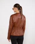Celine Leather Jacket Size 40 Tan Excellent Pre-Loved Condition