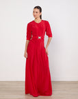 Luuda Red Belted Maxi Dress Size 8 100% Silk Brand New With Tags
