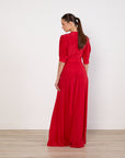 Luuda Red Belted Maxi Dress Size 8 100% Silk Brand New With Tags