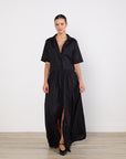 Solaqua Black Short Sleeve Maxi Dress