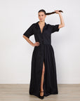 Solaqua Black Short Sleeve Maxi Dress
