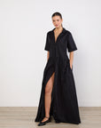 Solaqua Black Short Sleeve Maxi Dress