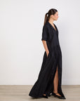 Solaqua Black Short Sleeve Maxi Dress