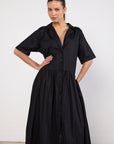 Solaqua Black Short Sleeve Maxi Dress