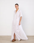 Solaqua White Short Sleeve Maxi Dress