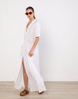 Solaqua White Short Sleeve Maxi Dress