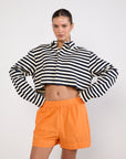 Luuda Striped Jersey Crop Top