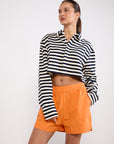 Luuda Striped Jersey Crop Top