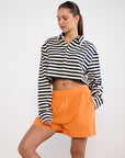 Luuda Striped Jersey Crop Top