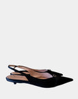 Scanlan Theodore Black Satin Slingbacks