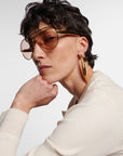 BOTTEGA VENETA Sardine Gold Aviator Sunglasses