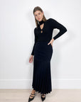 Dion Lee Navy Pleated Skirt