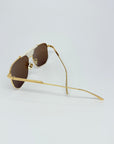 Gold Bottega Veneta Aviator Sunglasses