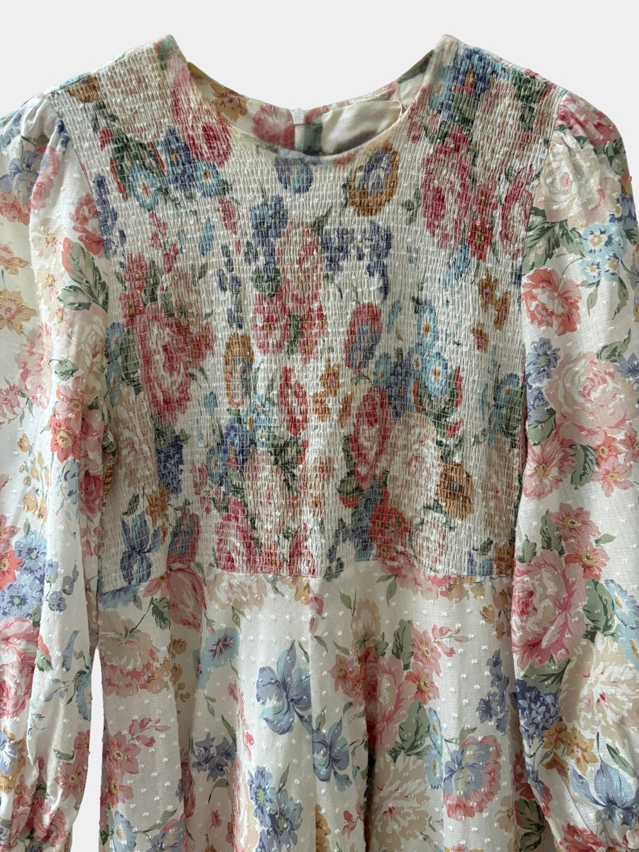 Zimmermann Bowie Shirred Midi Dress